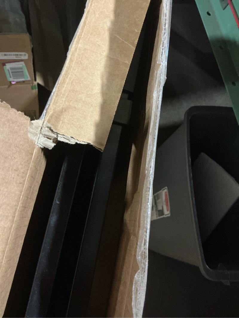 Condition photo showing As Is for Babelio 29.7-46.5" No Bottom Bar Baby/Dog Gate for Stairs, House and Doorways, Auto Close Safety Pet Gates with Large Walk Thru Door, Hardware Mount, Black Boundless - Black 29.7-46.5"W x 28"H