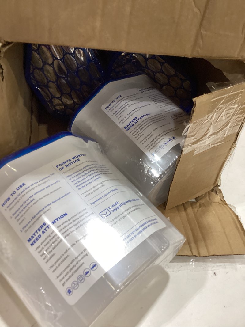 Condition photo showing Good Condition for vacplus moisture absorber buckets – large capacity dehumidifier and humidity absorber for closet, basement, bathroom, rv, and storage areas, unscented, 2 lbs, 4 pack unscented 2 lbs - 4 packs