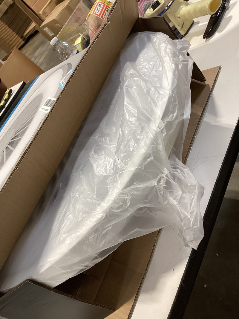 Condition photo showing Good Condition for 22 inch enclosed bladeless ceiling fans with lights and remote, dimmable led brightness dc motor morden low profile flush mount ceiling fan with light for bedroom, kitchen, living/dining room