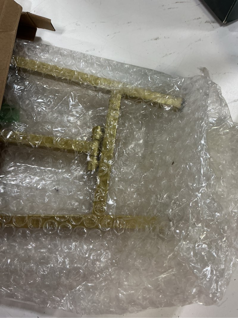 Condition photo showing Good Condition for leinuosen metal easel stand 16.5" h x 8.7" w x 4.3" d table top easel stand for display tripod art picture mirror modern plate holder for display book photo wedding sign(gold,1 pcs) gold 1