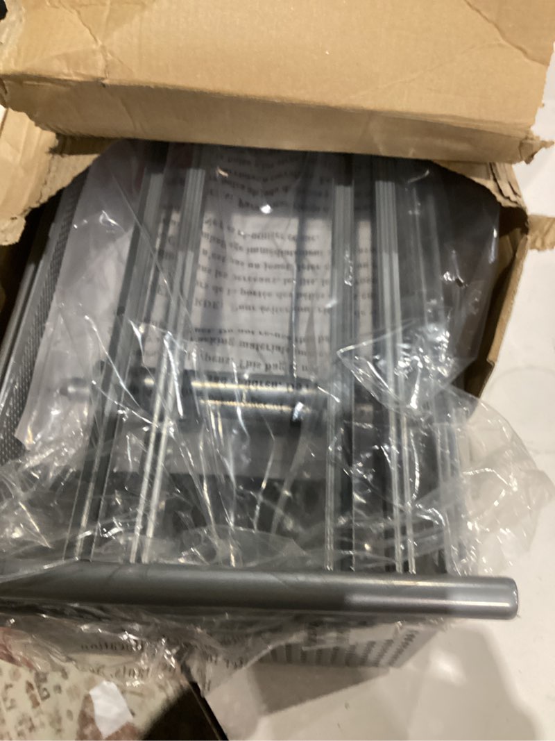 Condition photo showing As Is for Simple Houseware Stackable 2 Tier Sliding Basket Organizer Drawer, Silver 2-Tier Silver