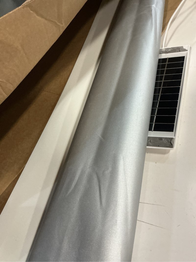 Condition photo showing As Is for DENFOON Custom Size Thermal Electric Roller Shades with Solar Panel, Blackout Remote for Windows, Upgrade to Smart Blinds, White A-white 16"W x 78"H