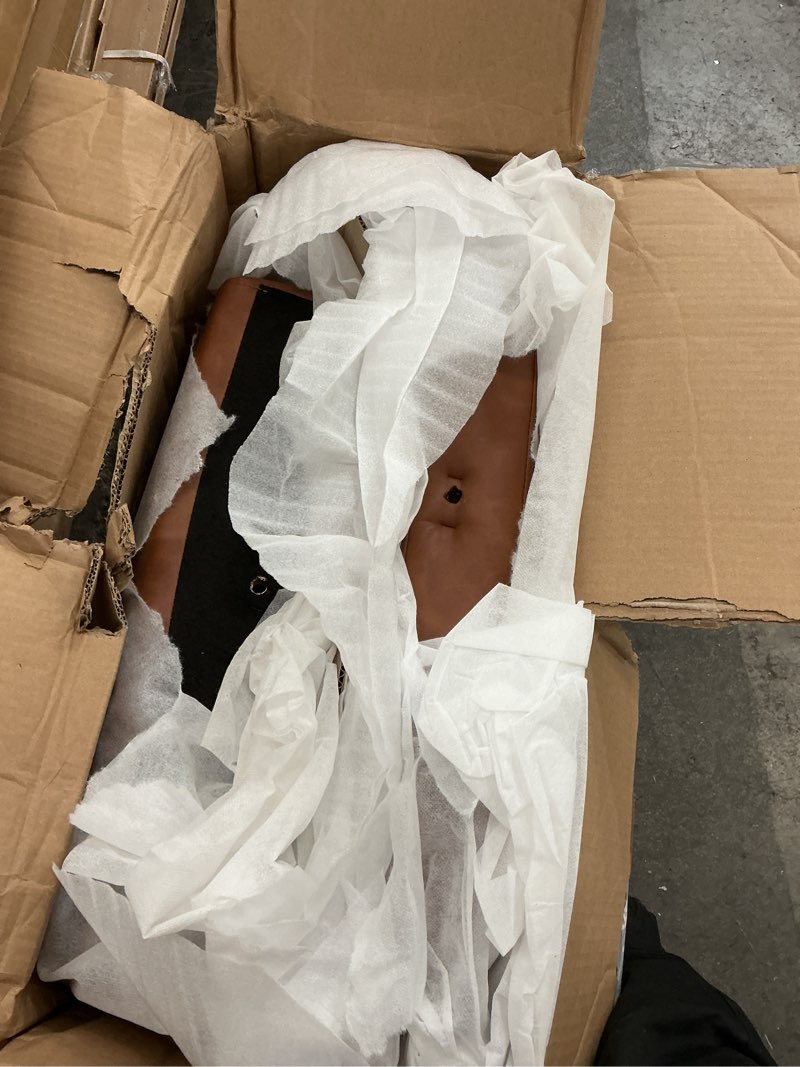 Condition photo showing As Is for Yaheetech PU Leather Accent Chair, Mid-Century Modern Armchair with Solid Wood Legs, Reading Leisure Chair with High Back for Living Room Bedroom Waiting Room, Light Brown Light Brown Faux Leather