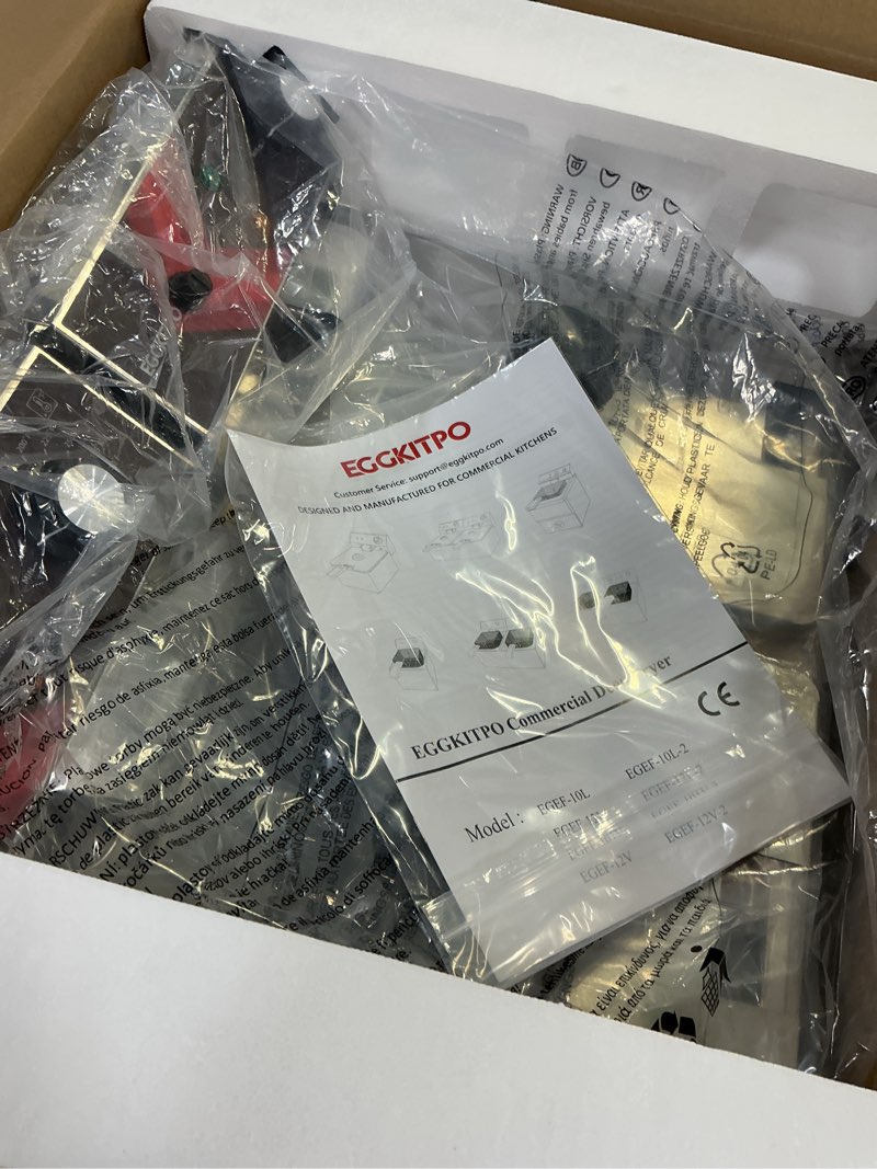 Condition photo showing Good Condition for eggkitpo deep fryers commercial deep fryer 12l x 2 large dual tank electric countertop fryer for restaurant with 2 frying baskets and lids, 1800w x 2, 120v 24l