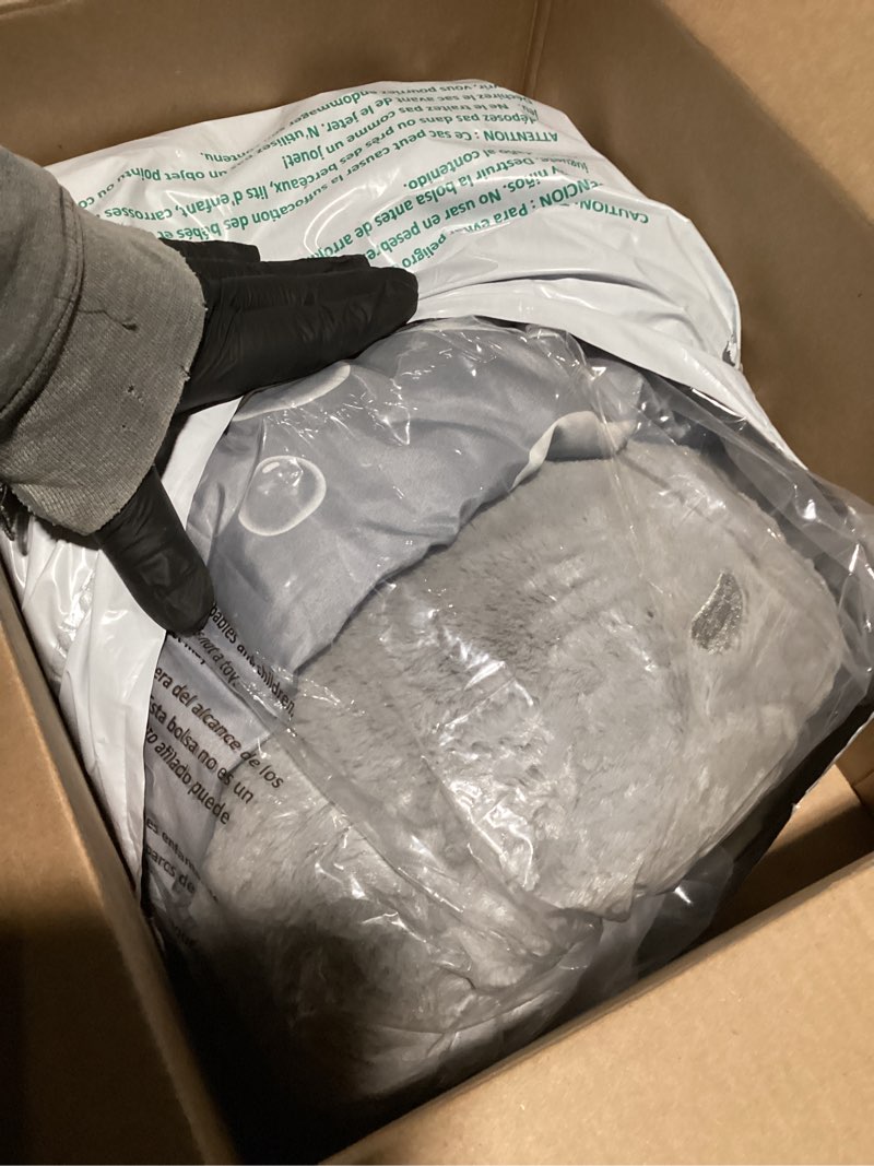 Condition photo showing Good Condition for Happy Nappers: Pillow & Sleepy Sack: Large - Grey Shark - 66 x 30, 2-in-1: Plush Animal Opens Into Sleeping Bag, Soft Play Character, Kids 3+ Large Grey