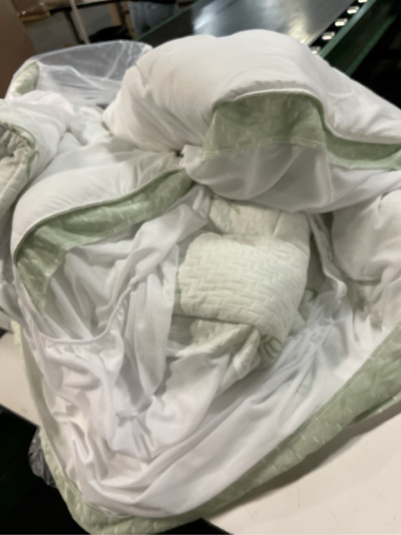 Condition photo showing Good Condition for ultra soft twin size mattress topper - viscose made from bamboo pillow top mattress pad for back pain relief - naturally cooling for hot sleepers, green green twin