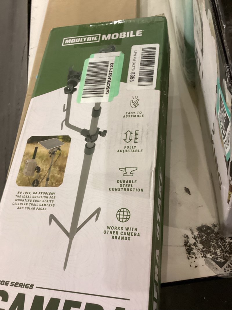 Condition photo showing New/Like New for Moultrie Camera Stake for Edge Series Cameras - Universal 1/4"-20 Threaded Mount for 2 Devices - Perfect for Camera and Solar