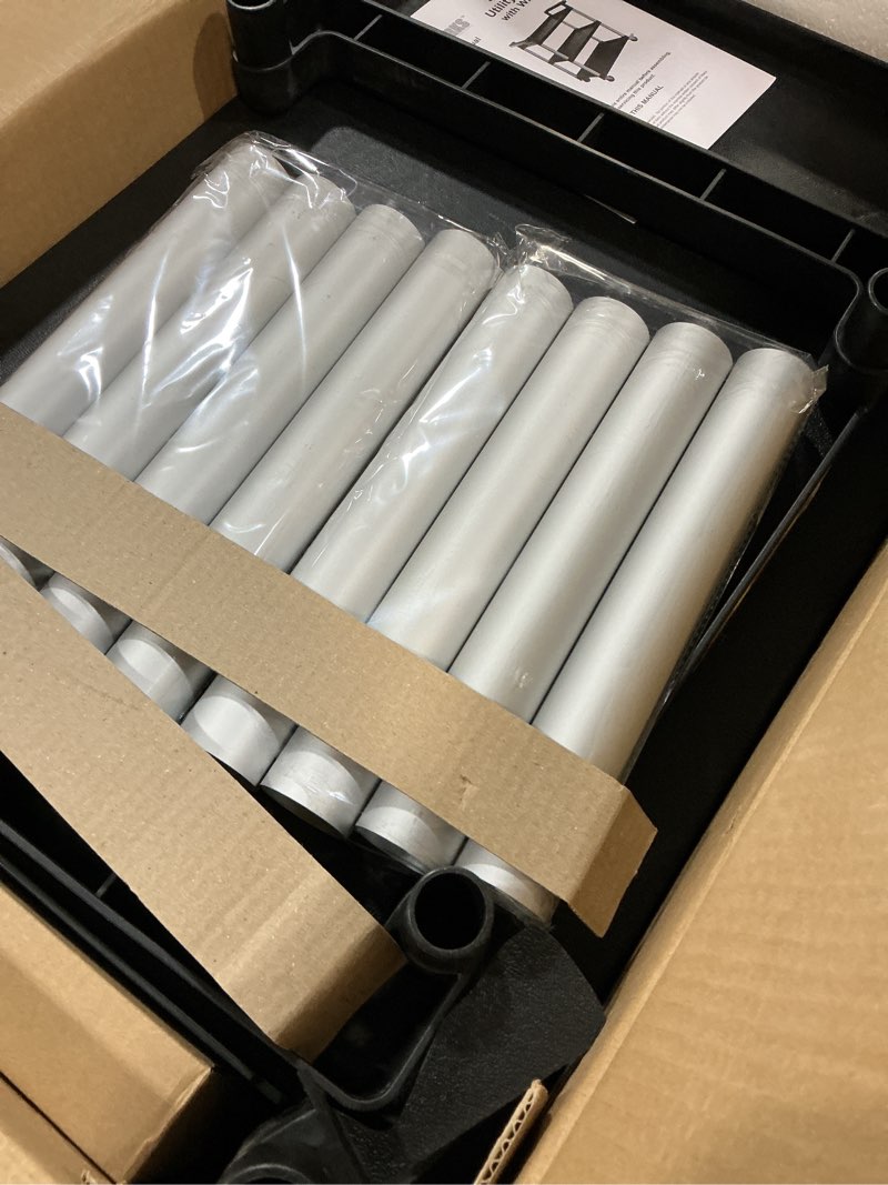 Condition photo showing Good Condition for MaxWorks 80774 3-Shelf Utility Plastic Cart with Wheels-225 Lbs Maximum Capacity , Black 3 Shelves