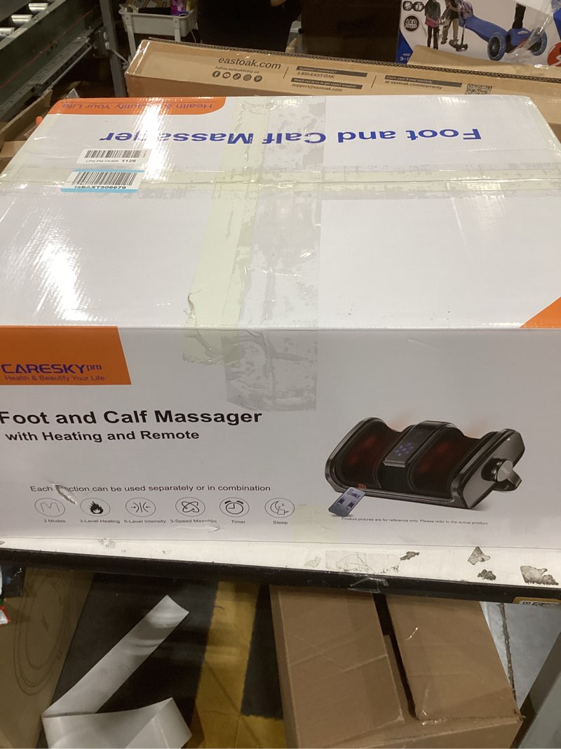 Condition photo showing New/Like New for CARESKY® Shiatsu Foot Massager with Heat and Remote-FSA Eligible HSA Electric Deep Kneading Foot Massager for Neuropathy, Plantar Fasciitis, Massage Feet/Leg/Calf/Ankle, Gifts for Women and Men FM801-Grey