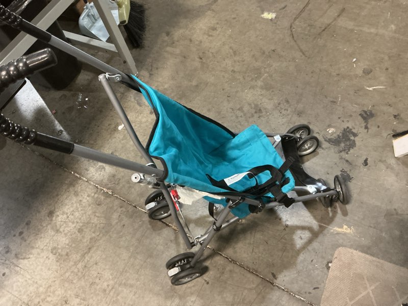Condition photo showing As Is for cosco kids comfort height umbrella stroller, freshwater turquoise, toddler, unisex