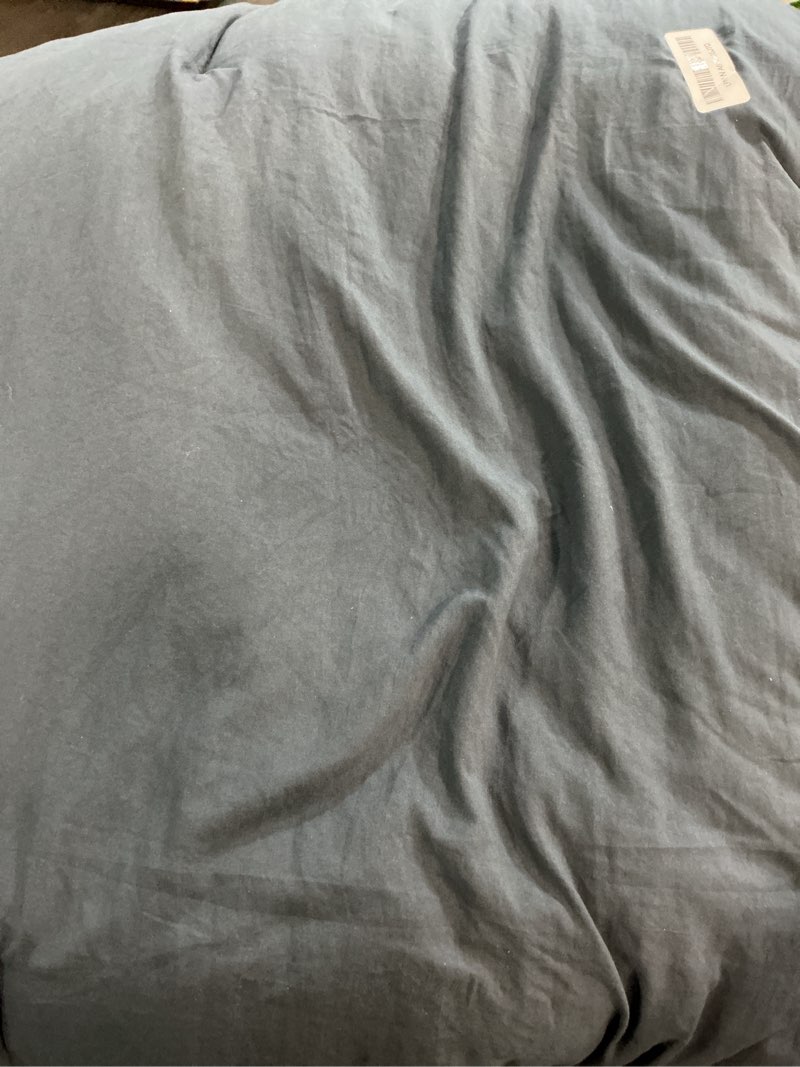 Condition photo showing As Is for WRENSONGE Oversized Queen Comforter Set - 3 Pieces Prewashed Blue Grey Comforter Soft Lightweight for All Seasons,Down Alternative Comforters Oversized Queen Size with 2 Pillow Shams Blue Grey Oversized Queen(98"*98")