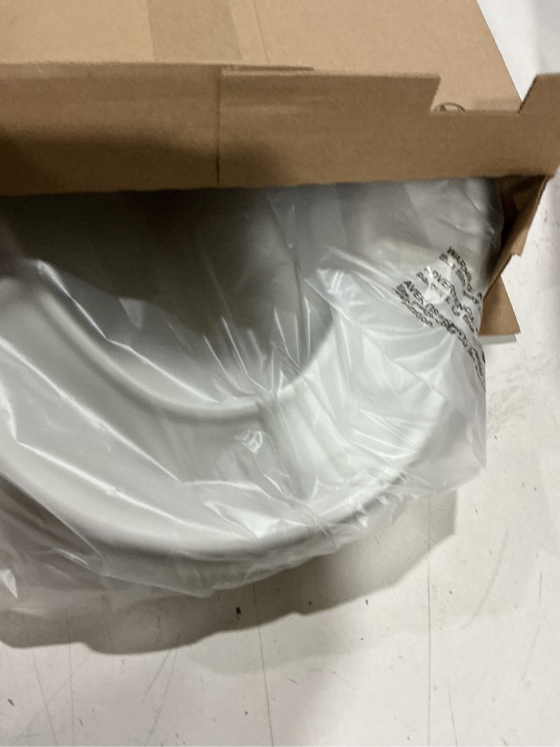 Condition photo showing As Is for bemis 7300slec slow close toilet seat, easy clean hinges and durable plastic seat, made in usa, elongated, white