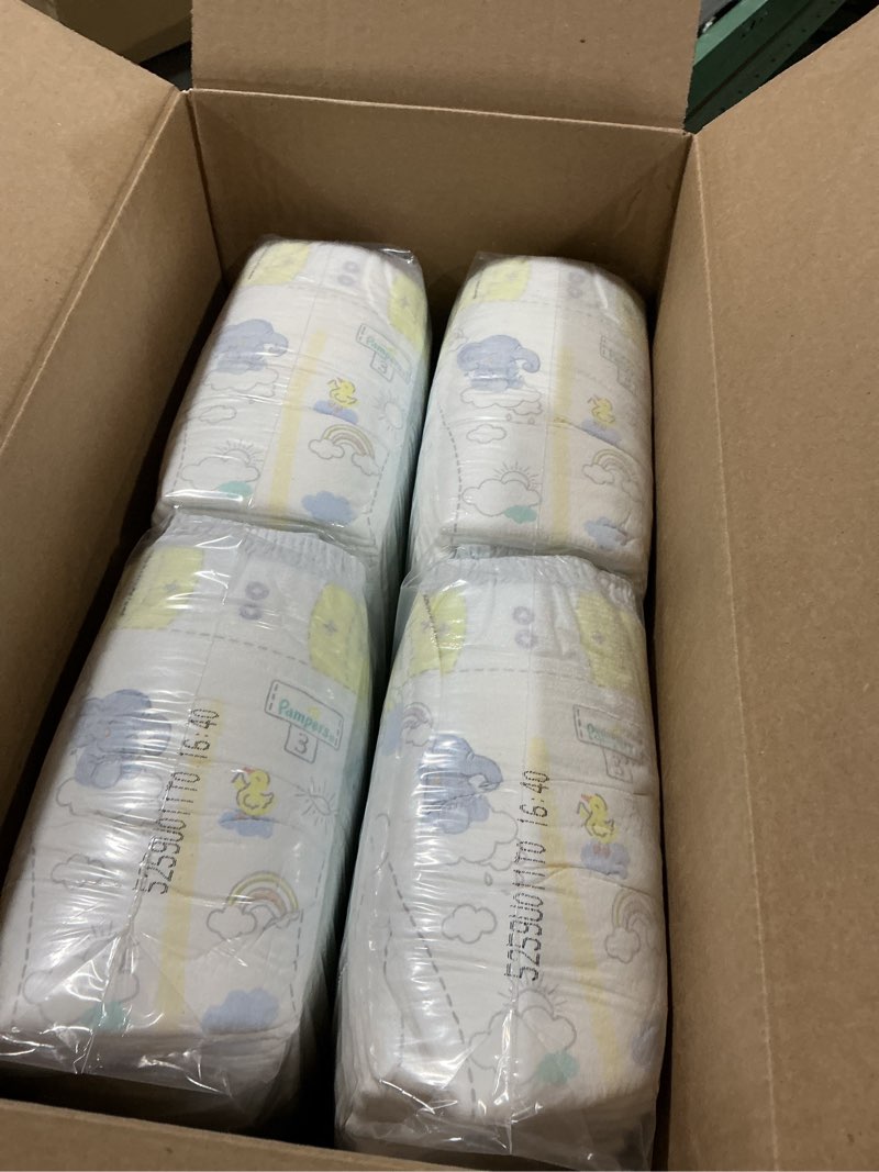 Condition photo showing As Is for Pampers Swaddlers Diapers, Size 3 (13-26 lbs), 136 Count, Absorbent, Keeps Baby Dry and Comfortable, Skin Safe Disposable Baby Diaper (Packaging May Vary) Size 3 136
