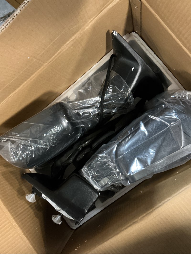 Condition photo showing Good Condition for smoked power heated tow mirrors compatible with ford 1999-2016 f250 f350 f450 f550 super duty, 2001-2005 excursion, extended trailer towing side mirrors w/turn signal, running light smoked lens