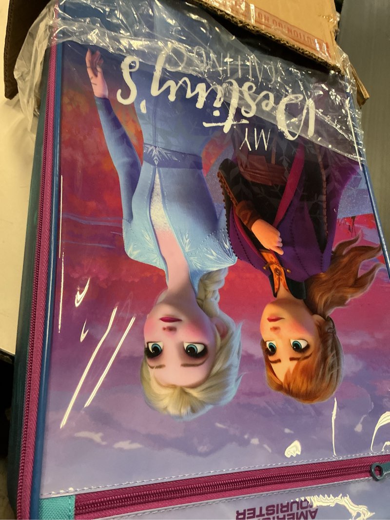 Condition photo showing Good Condition for American Tourister Kids' Disney Softside Upright Luggage, Frozen Destiny, Carry-On 18-Inch Carry-On 18-Inch Frozen Destiny