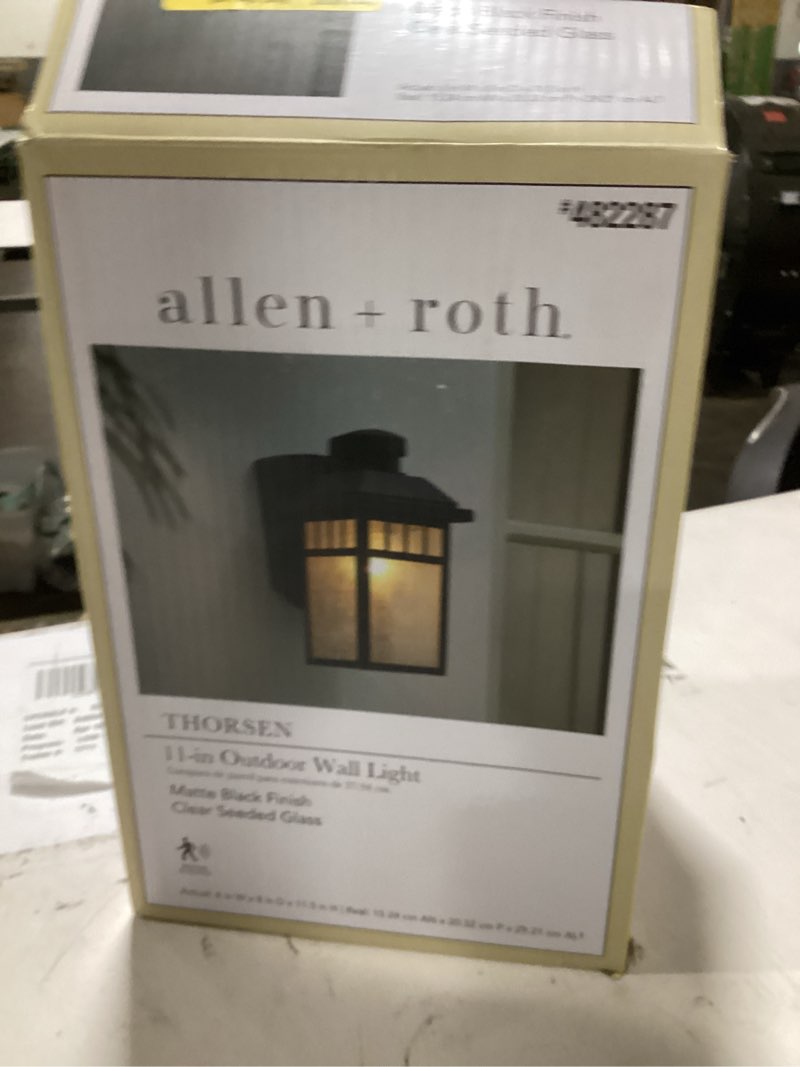 Condition photo showing Good Condition for allen roth thorsen 11in outdoor wall light 