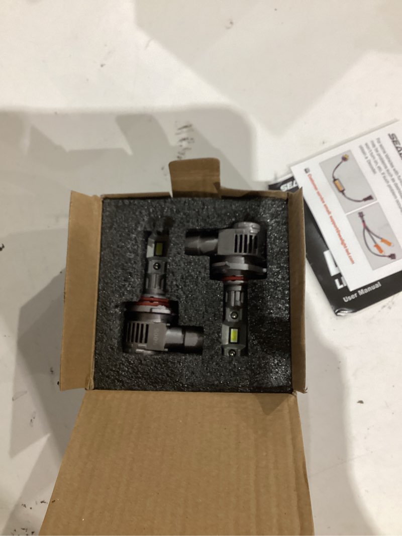 Condition photo showing As Is for SEALIGHT HB3/9005 Headlight Bulb, 44000LM 6000K Output Canbus Ready, LED 9005 Bulbs For Powersports IP68 60000Hrs Lifespan, 1?1 Size 3Mins Installation, 2 Pack 9005/HB3
