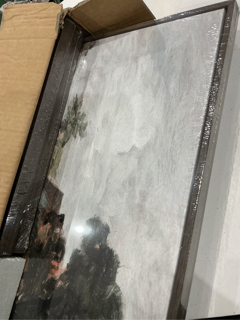 Condition photo showing Good Condition for 4 piece framed vintage landscape wall art for living room, large rustic farmhouse canvas pictures artwork for walls, french country botanical prints paintings for bedroom and dining room wall decor vintage wall art