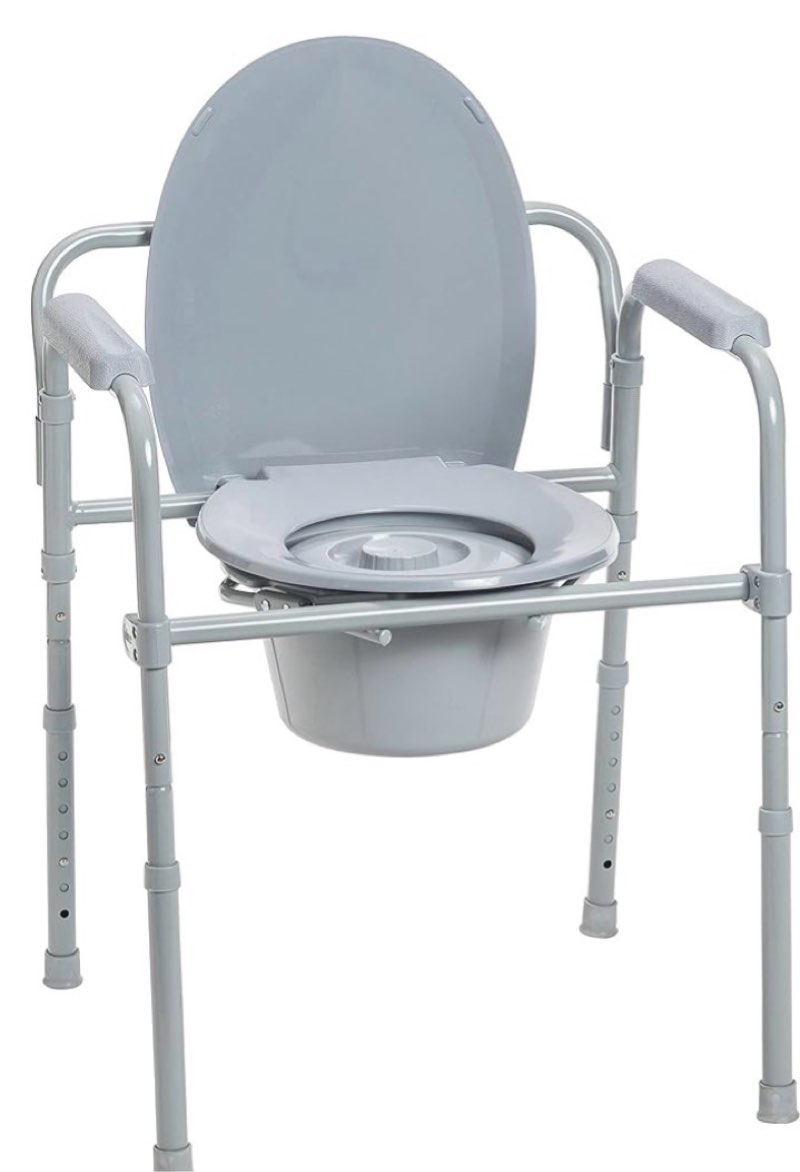 steel folding bedside commode