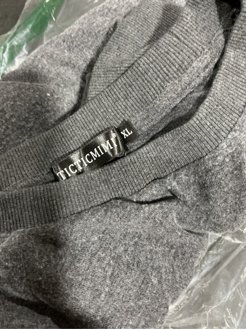 Condition photo showing New/Like New for TICTICMIMI Women's Crewneck Sweatshirts Lightweight Long Sleeve Tunic Tops Cute Pullover Shirts Dark Grey Medium