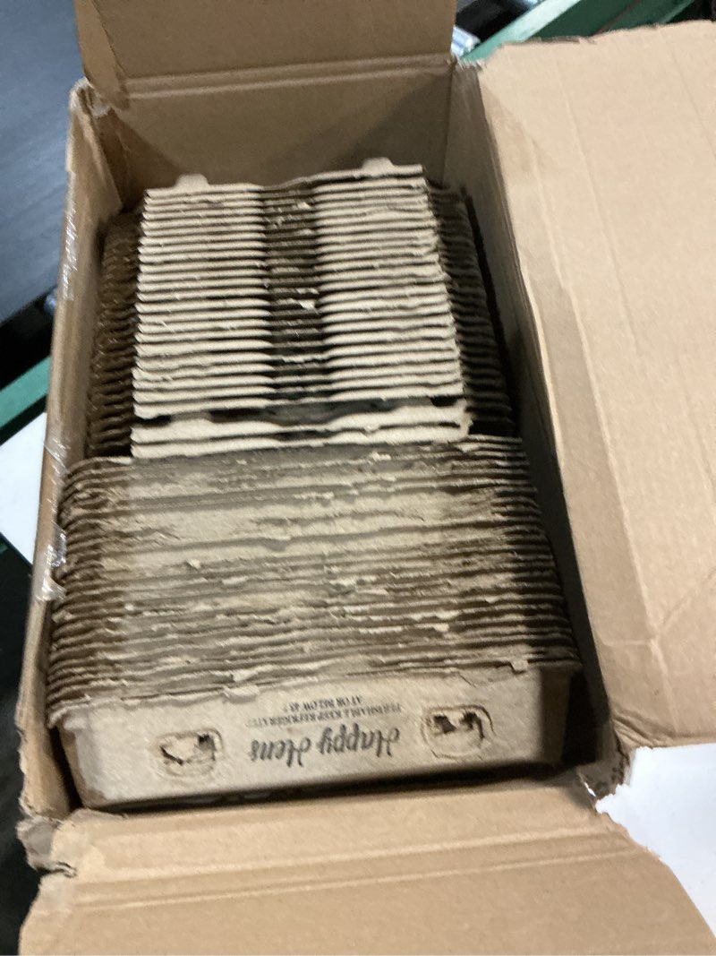Condition photo showing Good Condition for zhanmai 50 pcs natural paper pulp egg cartons blank bulk 12 count dozen vintage classical 3 x 4 style square chicken cardboard egg tray holder for family farm market storing(stylish)