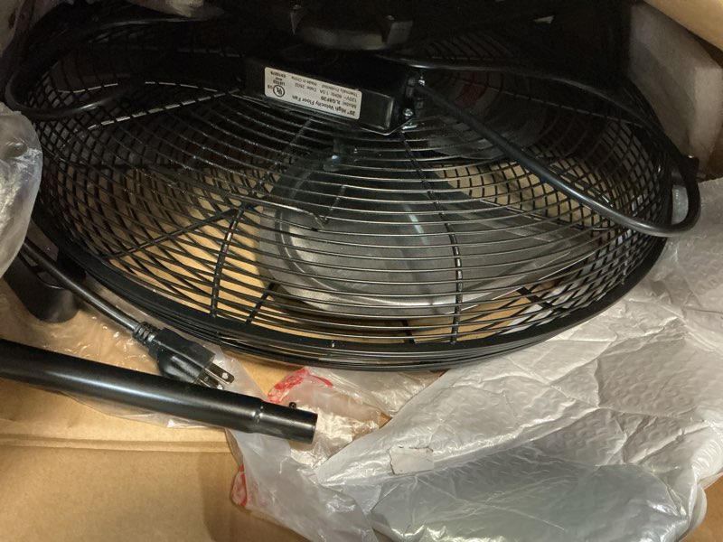 Condition photo showing Good Condition for iliving 20 inch 5800 cfm high velocity heavy duty metal floor wall fan, for office, commercial, workstation, greenhouse, garage, shop attic use, black, ul listed