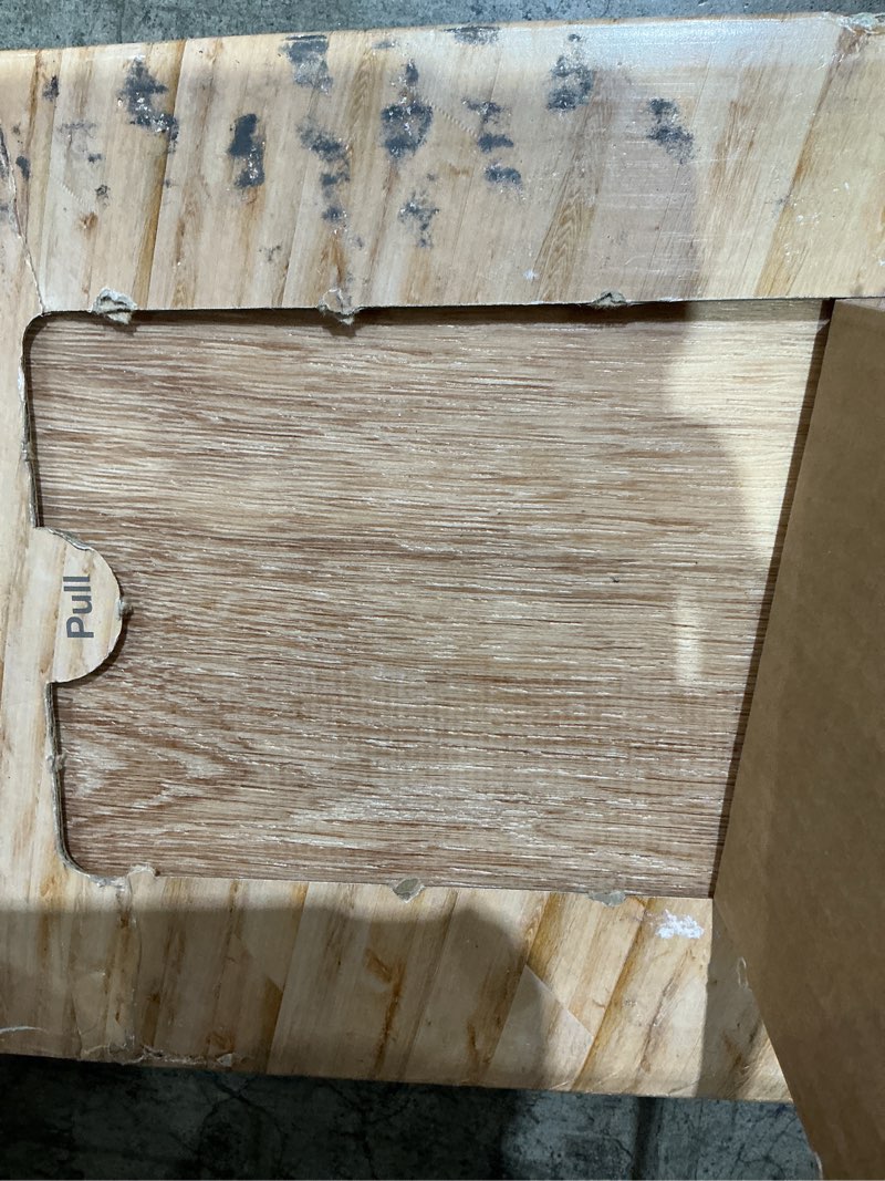Condition photo showing As Is for fresh oak 22 mil x 8.7 in. w x 48 in. l click lock waterproof luxury vinyl plank flooring (20.1 sqft/case)
