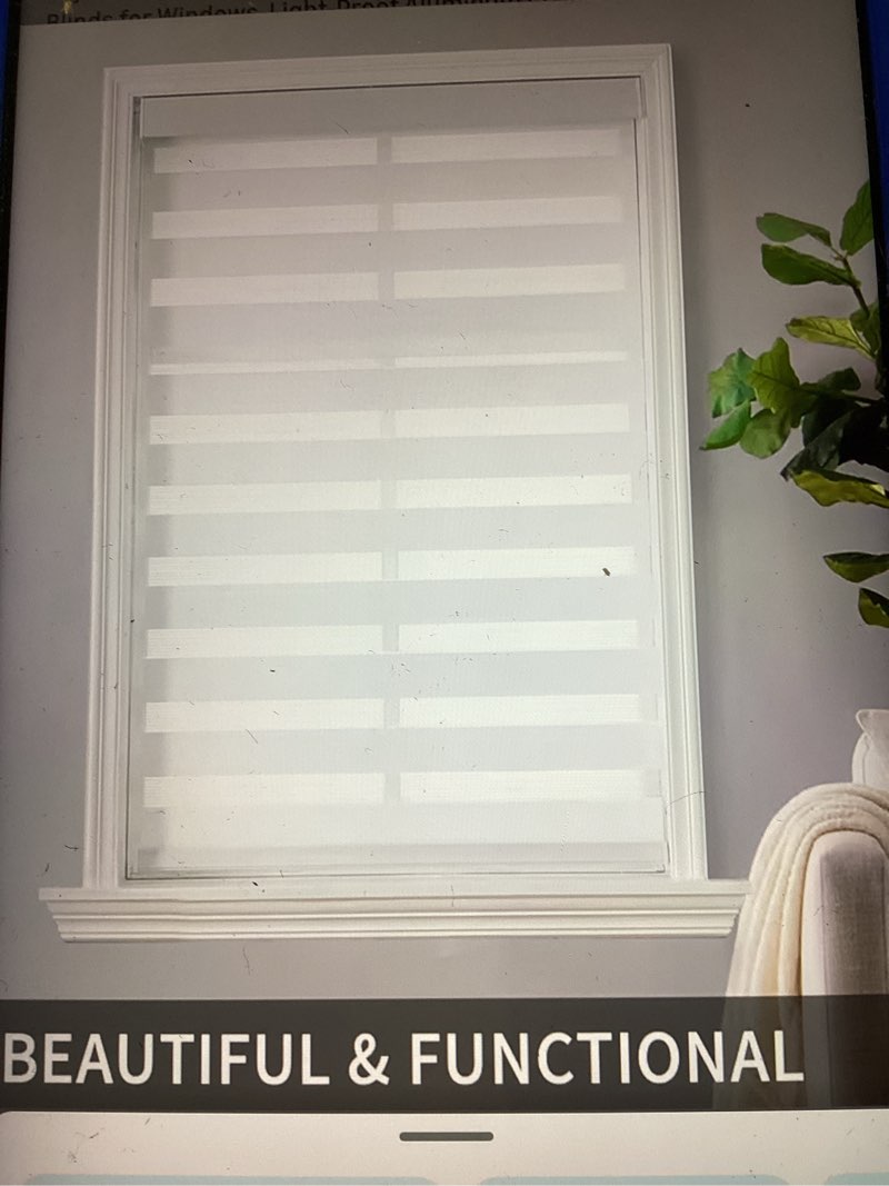 Joydeco Cordless Zebra Blinds (Pro), Dual Layer Light Control Zebra Blinds for Windows, Light-Proof 