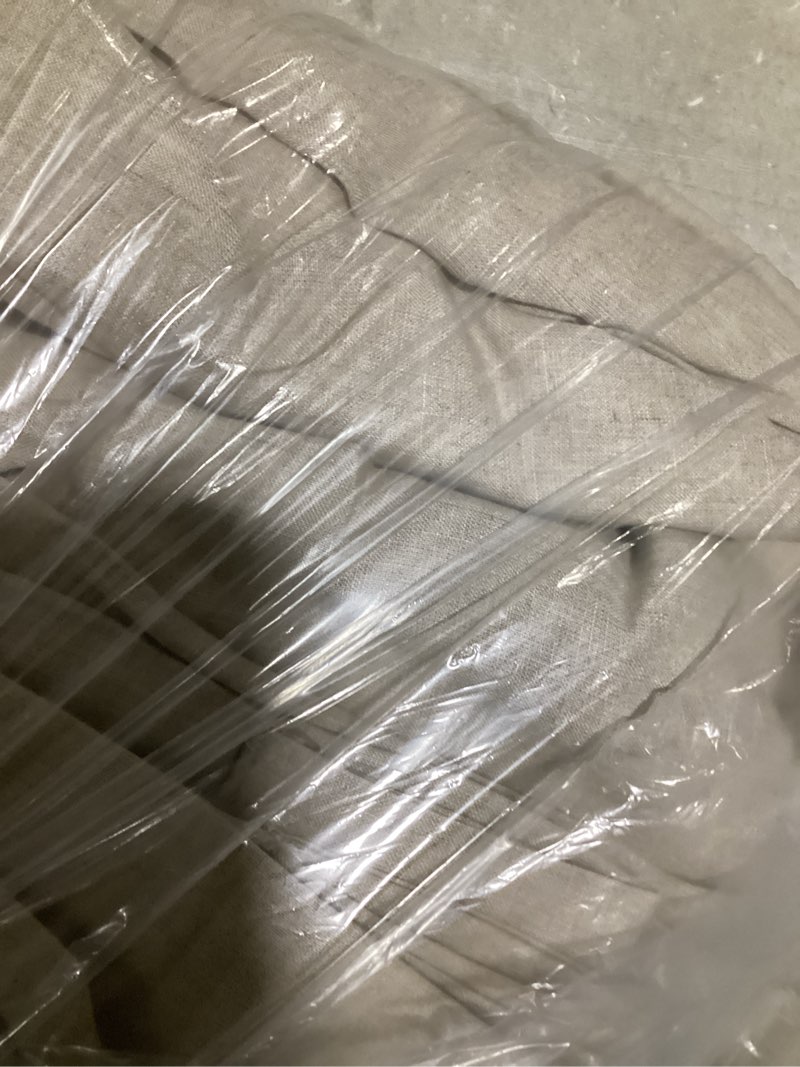 Condition photo showing Good Condition for european linen room darkening curtain, 96x120, dark flax