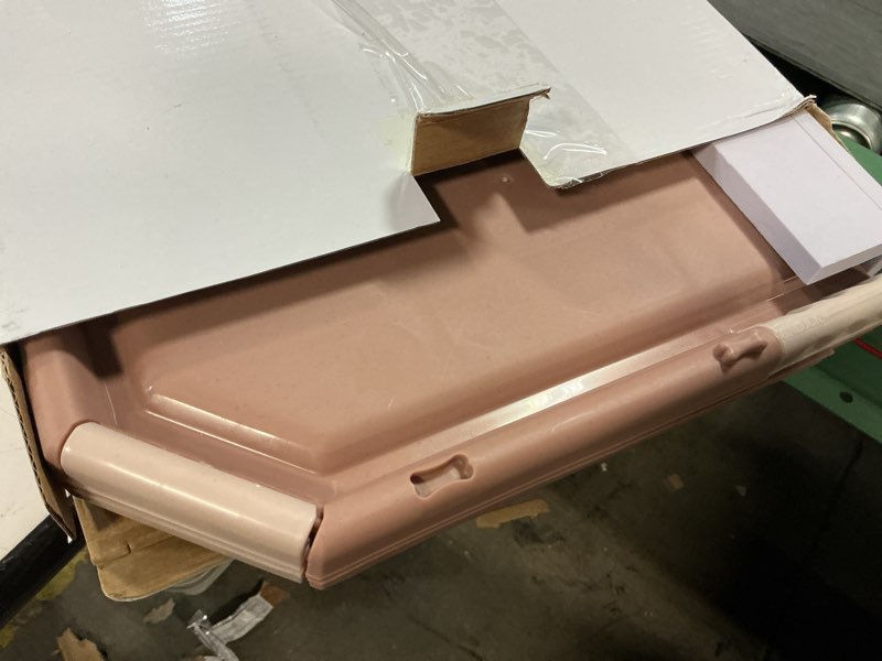 Condition photo showing As Is for OUT! PetCare Pee Pad Holder Tray, Puppy Pads, Dog Pee Pad Tray, Puppy Essentials, Raised Edges, Portable, Dog Training, Housebreaking Essentials, Cleaning Supplies, Floor Protection, 21x21