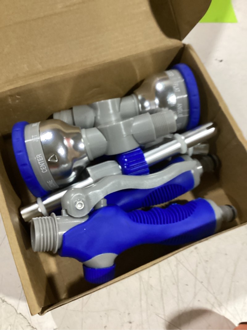 Condition photo showing Good Condition for hushee 2 pcs 16'' watering wand with 9 adjustable spray patterns heavy duty hose nozzle 180° rotating head front trigger metal nozzle sprayer for garden hanging baskets shrubs lawn car washing