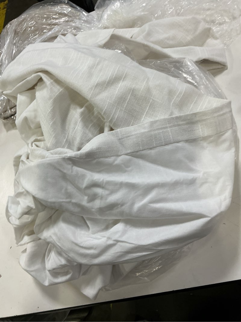 Condition photo showing As Is for quince cotton slub curtain - single panel, 48x108, white