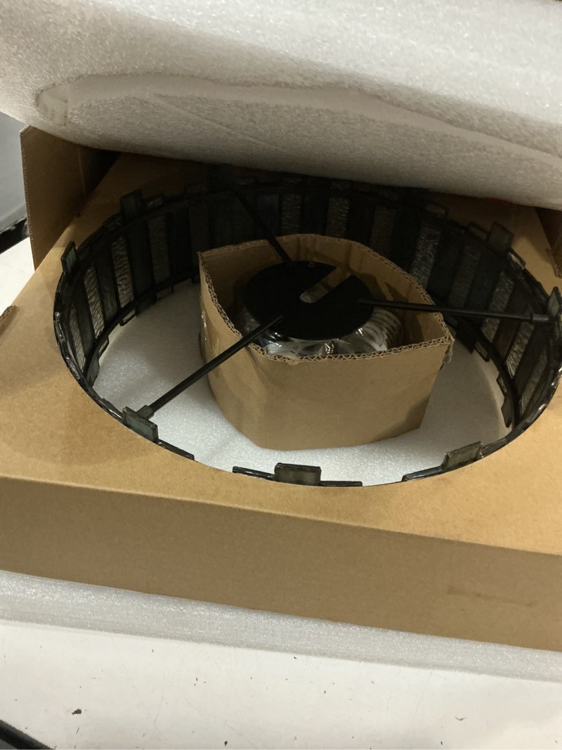 Condition photo showing As Is for quoizel sentry 3-light 14-in matte black semi flush mount light