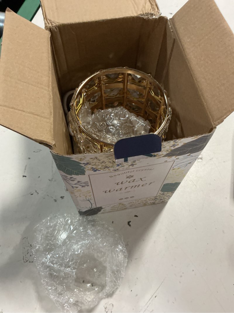 Condition photo showing Good Condition for wrought iron crystal wax melt warmer electric oil burner wax melt for home, kitchen, living room, bedroom, spa(golden)?-