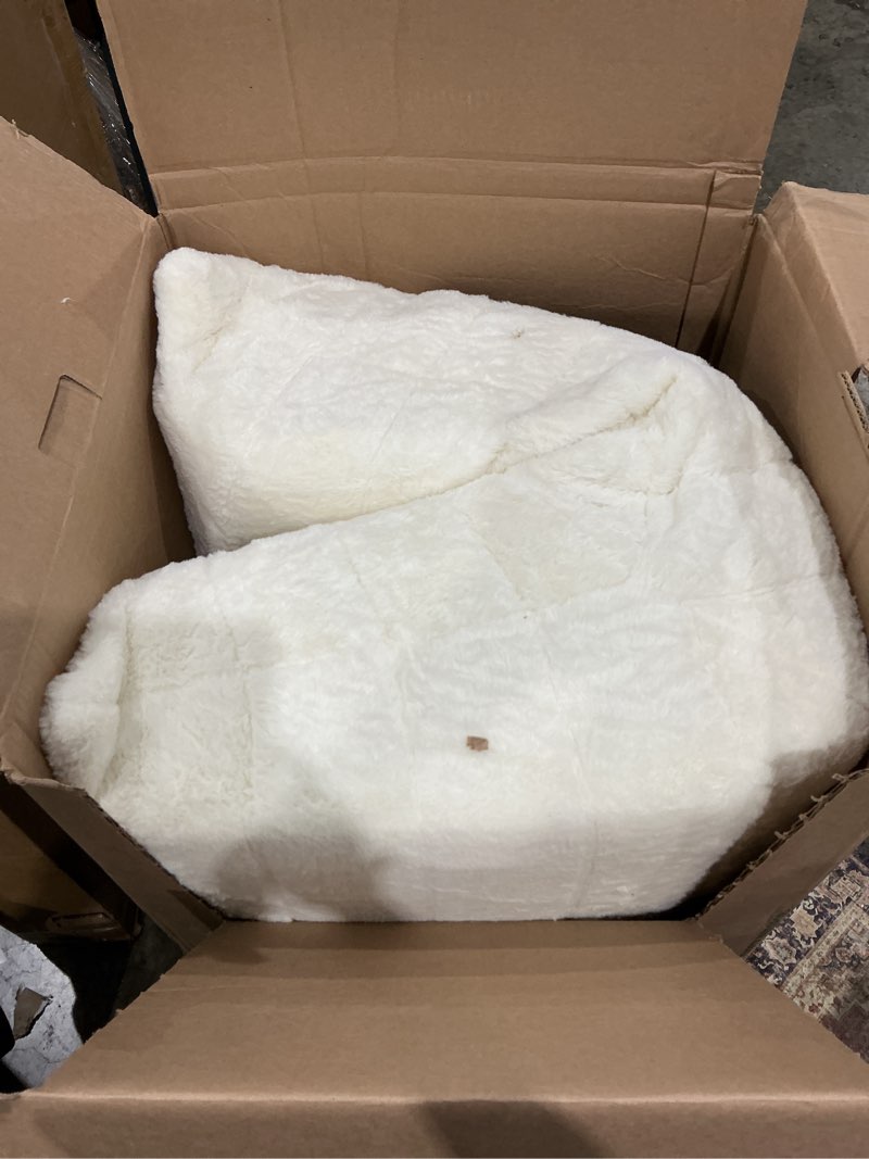Condition photo showing Good Condition for bean bag chairs for adults giant bean bag chair memory foam beanbag chair bean bag sofa with filler faux fur fireside beanbags lazy sofa for living room bedroom office (white plush, single) white single