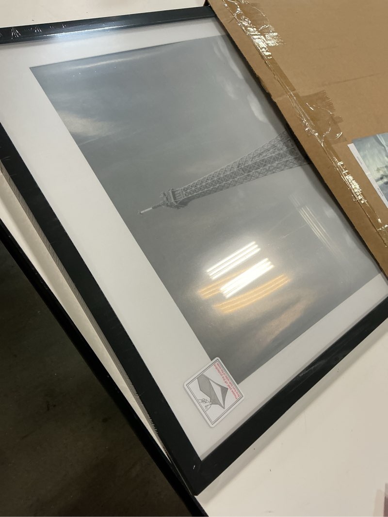 Condition photo showing As Is for upsimples 16x24 Picture Frame, Display Pictures 14x20 with Mat or 16 x 24 Without, Wall Hanging Poster Frames, Black, 1 Pack