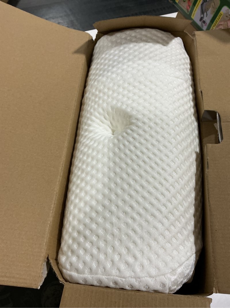 Condition photo showing As Is for Osteo Cervical Pillow for Neck Pain Relief, Hollow Design Odorless Memory Foam Pillows with Cooling Case, Adjustable Orthopedic Bed Pillow for Sleeping, Support for Side Back Sleepers Queen(25.5*16.5*5.2/4.1 inches) White