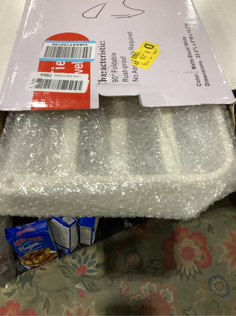 VOLDRA Towel Racks for Bathroom, 24-Inch Towel Shelf with Towel Bar Foldable Towel Holder with 7 Hoo