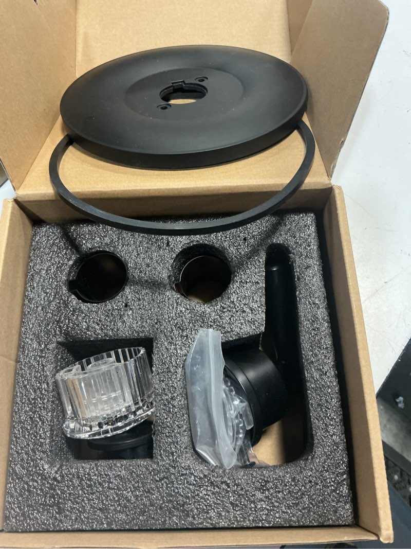 Condition photo showing As Is for shower and tub trim kit, compatible with moen posi-temp valve, matte black