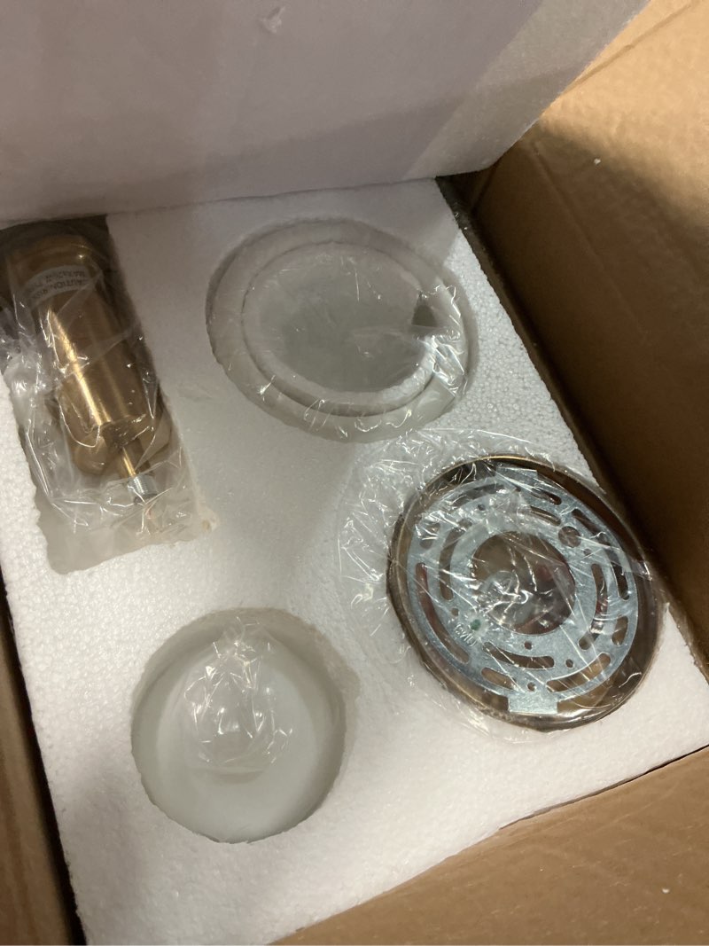 Condition photo showing New/Like New for modern ceramic pendant light - small white porcelain pendant light fixture for kitchen, dining room, hallway, entryway (white, 5.1”w x 5.1”l x 7.7”h) 5 inch white b