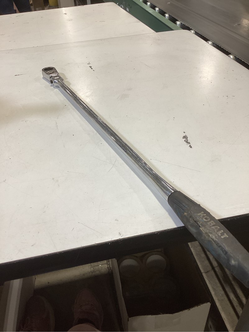 Condition photo showing As Is for kobalt 72 -tooth 1/2-in drive comfort grip handle flexible head ratchet