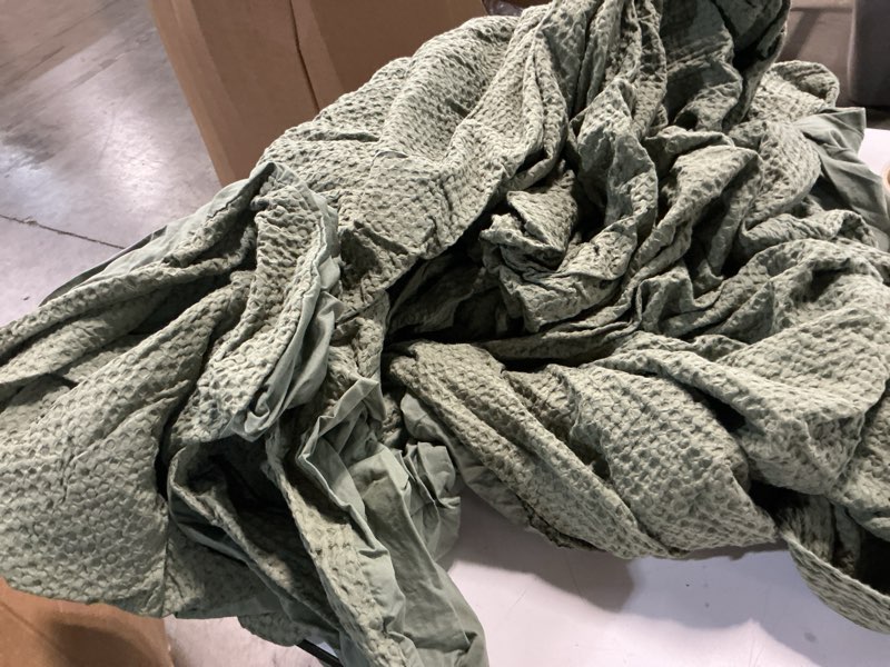 Condition photo showing As Is for organic luxe honeycomb duvet cover set