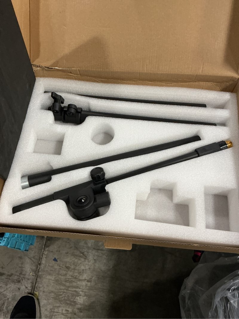 Condition photo showing As Is for innogear mic stand floor, boom arm floor microphone stand height adjustable heavy duty with iron base for hyperx solocast, hyperx quadcast s, razer seiren v3 mini, blue yeti shure sm58 and other mics (missing parts)