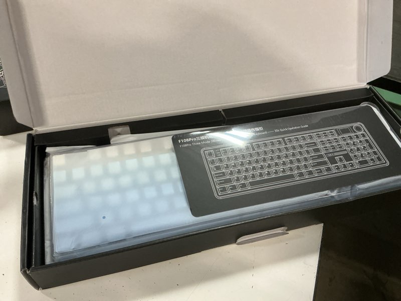 Condition photo showing Good Condition for aula f108 pro - wireless mechanical keyboard with screen&knob,hot swappable gaming keyboard with 8000mah battery,pre-lubed switches,rgb backlit,pbt keycaps creamy sounding computer keyboards,104 keys gradient blue