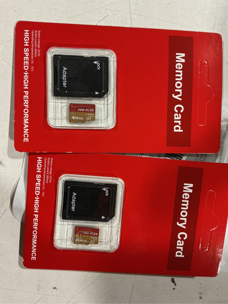 Condition photo showing Good Condition for 2 pack memory card 64gb with adapter, high speed tf card, uhs-i c10 a1 memory tf card for tablet/mobile phone/camera/car audio/game console (tf162 red gold 64gb)