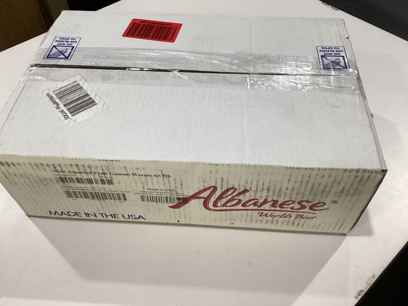 albanese candy mini assorted fruit gummi worms gummi candy, assorted flavors: cherry, green apple, p, best by 6/30/25