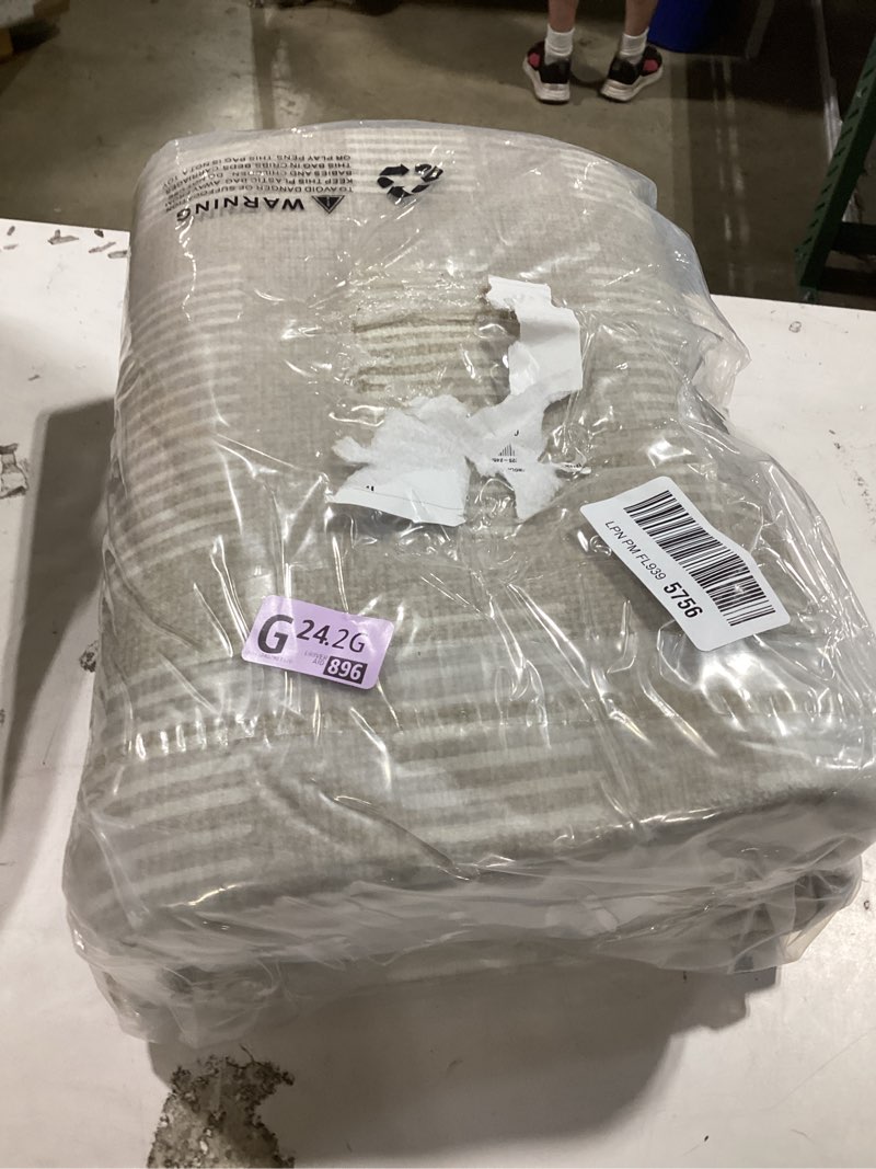 Condition photo showing New/Like New for washable area rugs 5'x7', ultra soft carpet for kids room,non-slip/low pile,stain resistant, indoor carpet for bedroom nursery kids playroom office dining room home house décor earthy neutral-light taupe-white 5' x 7' (rectangular)