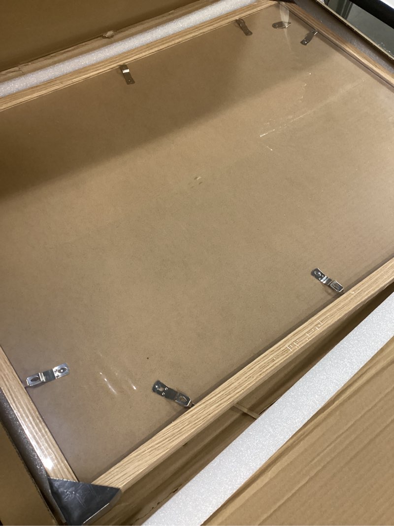 Condition photo showing New/Like New for 20x28 Picture Frame Set of 2, Natural Oak Wood Style - Display 16x24 Picture with Mat or 20 x 28 Poster without Mat, Wall Mounting Horizontal and Vertical Natural Oak 20x28 in
