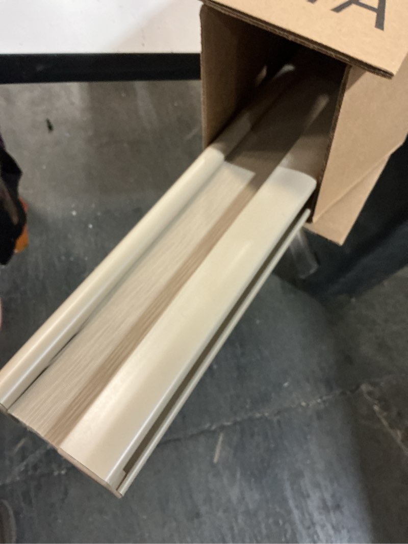 Condition photo showing As Is for Cordless Light Filtering Mini Blind - 34 Inch Width, 64 Inch Length, 1" Slat Size - Alabaster - Cordless GII Morningstar Horizontal Windows Blinds for Interior by Achim Home Decor 34"W x 64"H Alabaster