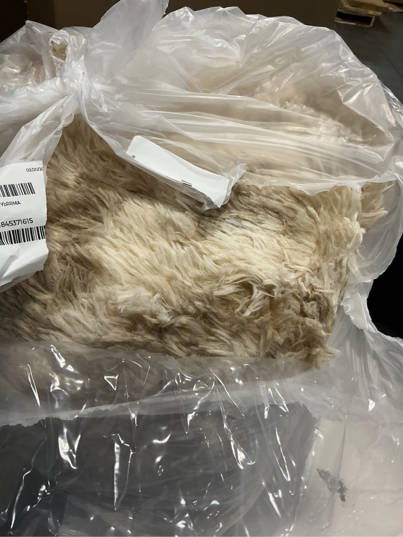 Condition photo showing As Is for Noahas Large Fluffy 5x8 Area Rugs for Living Room Bedroom,Thick Khaki Shag Throw Rug,Big Soft Shaggy Bedside Non-Slip Plush Dorm Nursery Kids Carpet Light Khaki 5' x 8' (Rectangular)